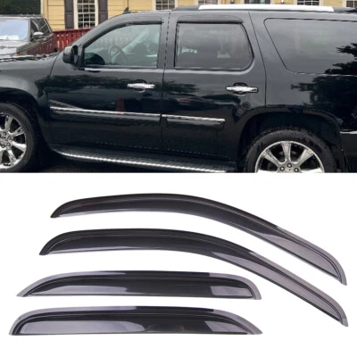 Fit 07-14 Chevy Tahoe GMC Yukon Smoke Acrylic Window Visor Vent Sun Rain Guard - Image 1 of 4