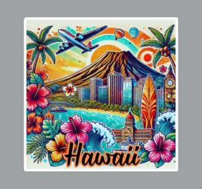 TEXAS HART DESIGNS Hawaii Fridge Magnet