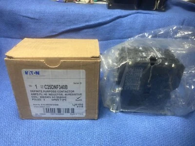 EATON C25DNF340 40A Definite Purpose Contactor. 3 POLE 209/240 VAC OPEN TYPE - Image 1 of 4