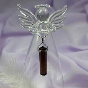 925 Silver Smoky Quartz crystal double terminated point 4.1g SN18113 - Picture 1 of 5
