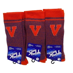 NEW Virginia Cavaliers Crew Socks 3 Pair Size L 8-12 NCAA College Fan - Picture 1 of 2