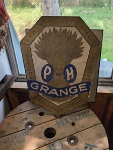 Vintage P Of H Grange Sign. Farmers Association. - Picture 1 of 5
