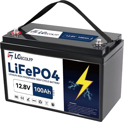 12V 100Ah LiFePO4 Lithium Battery Pack  for RV Marine Solar System with 100A BMS - Image 1 of 4
