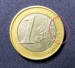 1 Euro Griechenland 2002 Kursmünze Sammler Münze "Prägefehler" sehr selten - Zdjęcie 1 z 2