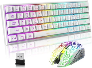 Gaming Keyboard And Mouse LED Light Backlit Mechanical Feel For Computer Desktop - Picture 1 of 19