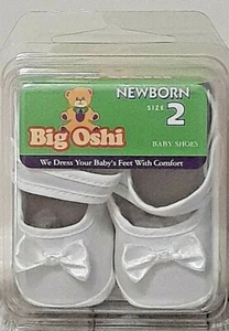 Big Oshi Newborn White Baby Shoes Size 2 - Picture 1 of 2