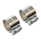 2X 2.5" Stainless Steel Lap Joint Exhaust Clamp for Catback Muffler Pipe