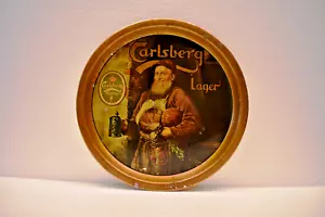Vintage Carlsberg Advertising Beer Tray Reginald Corfield England Metal Sign Bar - Picture 1 of 10
