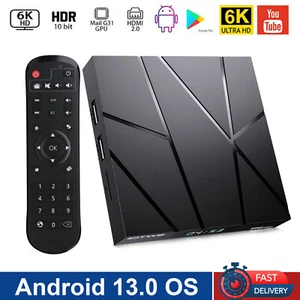 128GB Smart TV Box 6K HD Android 13.0 WIFI6 BT5.0 Quad Core Media Stream AU Plug - Picture 1 of 14