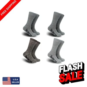 Cozy Merino Wool Hiking Socks for Men, 4 Pack - Perfect for Outdoor Adventures - Picture 1 of 8