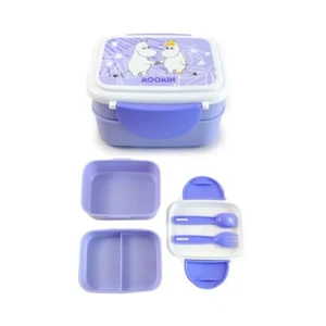 Moomin Clip Lock Stacked Bento Lunch Box with Cutlery - NEW UK STOCK - Picture 1 of 1