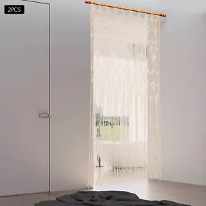 2x Boho Macrame Wall Hanging Tapestry Door Window Curtain Wedding 85cm x200cm - Picture 1 of 9