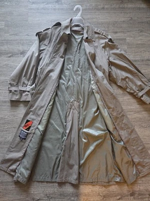 Vintage Oleg Cassini Taupe Trench Coat w/Belted Waist & Belted Cuffs Size 40 Reg - Image 1 of 4