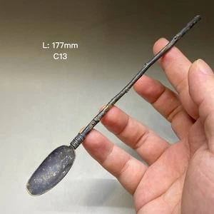 C13 Bronze Teepulverlöffel mit einem zweigförmigen Griff. Lied Dynastie.宋代仿树枝勺柄青铜茶勺 - Bild 1 von 10