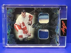 Parche de camiseta doble 2021-22 Leaf Art of Hockey Gordie Howe Objet d'Art 1/3 aeros - Imagen 1 de 2