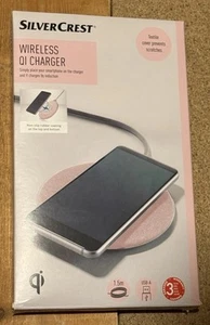 Wireless QI Charger SilverCrest Textile Cover Prevents Scratches 5/10Watt - Zdjęcie 1 z 6