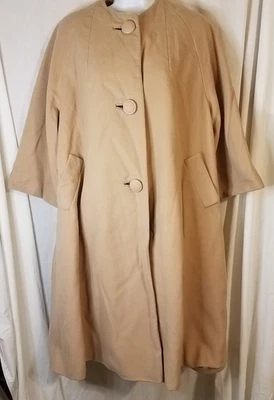 Abrigo de cachemir vintage Union hecho en EE. UU. Betty Rose Old Hollywood para mujer M/L Foto 1 de 4