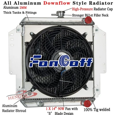 2 ROWS Radiator Shroud Fan Fit 1981-1996 Suzuki Sierra Jimny Hardtop SJ410 SJ41 Foto 1 de 4