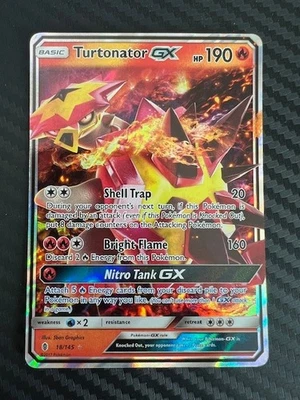 Pokémon TCG Turtonator GX Guardians Rising Holo Ultra Rare 18/145 MP/HP - Image 1 of 2