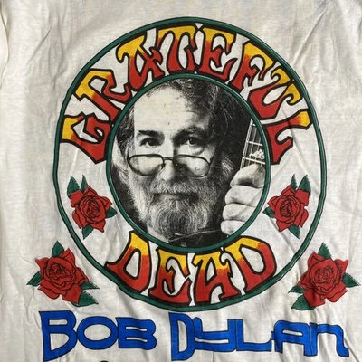 Vintage New Grateful Dead Bob Dylan Alone & Together 1987 Tour T Shirt Large - Image 1 of 4