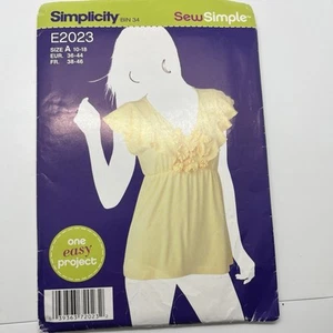 Simplicity 2023 Sew Simple Misses Sz Pull-Over Blouse Sewing Pattern - Picture 1 of 6