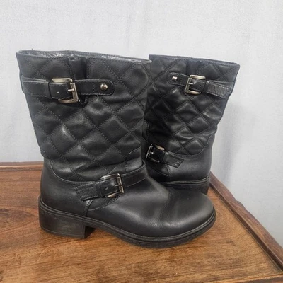 Botas Aquatalia Mujer Talla 8 Acolchadas Cuero Hebilla Moto Hechas en Italia Zapatos Foto 1 de 4