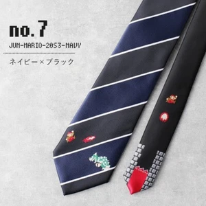 Florence Spec SUPER MARIO BROS. Mario Tie Men's Navy Black #7 Japan w/ Gift Box - Picture 1 of 17