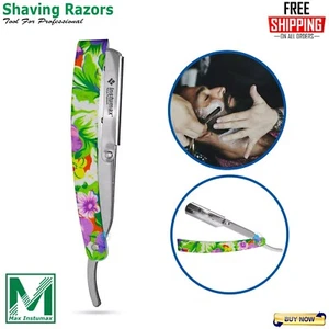 Maquinilla de afeitar profesional de acero con poste de peluquero hoja recta maquinillas de afeitar plegables - Imagen 1 de 4