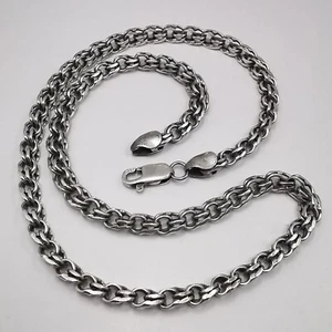 Hermoso collar vintage de cadena de joyería de plata de ley 925 firmado 45,42 gr - Imagen 1 de 8