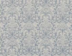 GP & J BAKER CURTAIN FABRIC DESIGN "Fritillerie" 3.7 METRES BLUE LINEN BLEND - Picture 1 of 9