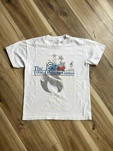 Vintage 1996 Atlanta Olympic Games Izzy Mascot White T-Shirt Sz Youth L Rare - Picture 1 of 7