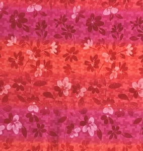 1/2 Yard große Blumen Blumen Hunde Zahn Streifen rot fuchsia allgemeine Stoffe - Bild 1 von 4