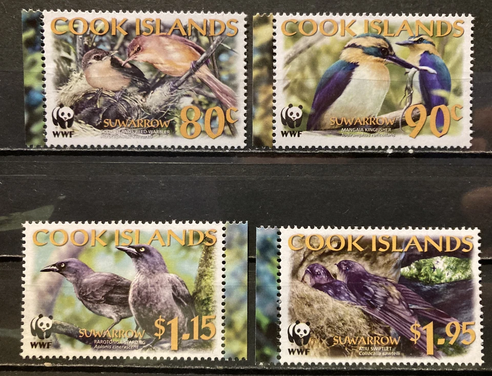 Cook Islands, birds, WWF S.C.#1270-3 MNH, Complete set of 4 as issued in 2005 - Image 1 of 1