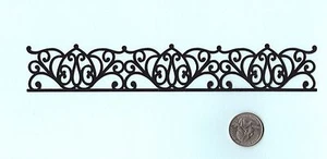 Scroll Border Die Cuts - Ornate Border Die Cuts, 6 pcs , 8" x 1-1/4" - Black - Picture 1 of 1