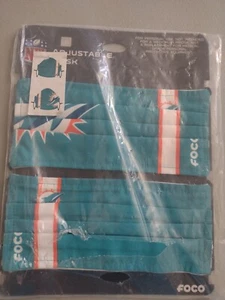 2 NFL Foco Forever Collectibles Miami Dolphins verstellbare Masken für Erwachsene Neu - Bild 1 von 3