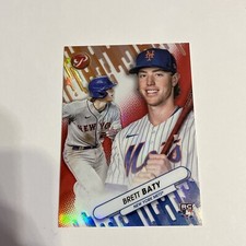 Brett Baty 2023 Topps Pristine Fresh Faces RED REFRACTOR PARALLEL 5/5 Mets FF-13