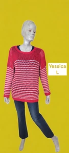 Yessica C&A Taille 40 Neuf Superbe pull rouge et blanc femme pullover - Foto 1 di 4