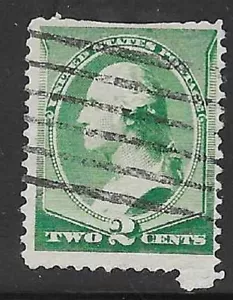 #213 Washington 2c (1887 ABN) Extra Perfs at Bottom, 6 Line Cancel - Picture 1 of 1