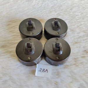 1930 Vintage Vitreous Bakelite Ceramic Electric Switch Working England 4 Pcs 28A - Picture 1 of 5