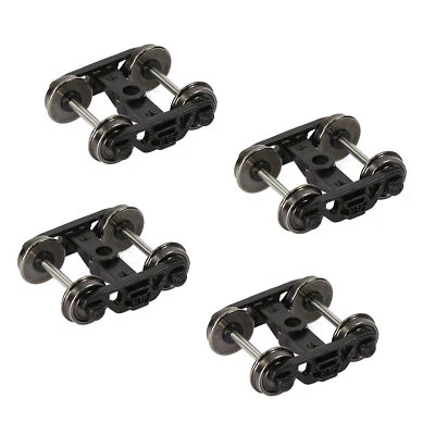 4pcs HO Scale 1:87 Roller Bearing Truck 33" Metal DC Wheels 4-Springs Bogies