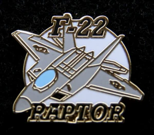 F-22 RAPTOR STEALTH FIGHTER HAT PIN US AIR FORCE AFB PILOT CREW WING SCRIPT - Picture 1 of 1