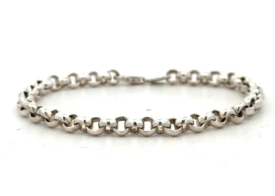 Designer .999 Fine Silver Hammered Textured Round Link Chain Bracelet - Image 1 of 4