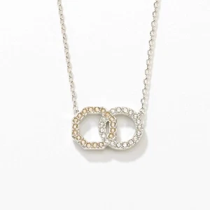 Touchstone Crystal by Swarovski INTERLOCKED Necklace Crystal Golden Shadow 15-18 - Picture 1 of 2