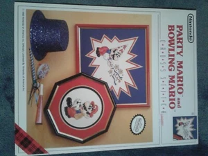 Nintendo PARTY MARIO AND BOWLING MARIO Cross Stitch Pattern Booklet - Picture 1 of 2