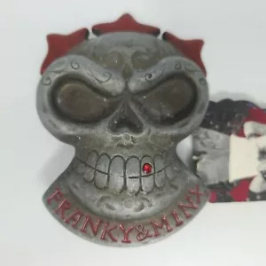 Skull Belt Buckle with Red Rhinestone in Tooth by Franky & Minx New with Tag - Picture 1 of 6