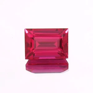 AAA Natural Mozambique Genuine Blood Red Ruby Loose Baguette Cut Gemstone 9x7 MM - Picture 1 of 6