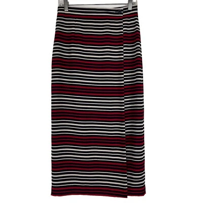 Chaus 裹身裙女式 10 码中筒迷笛条纹内衬雪纺高腰 — 第 1/4 张图片