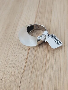 Early Alexis Bittar White Lucite Ring Size 8 Vintage NEW Old Stock - Picture 1 of 8