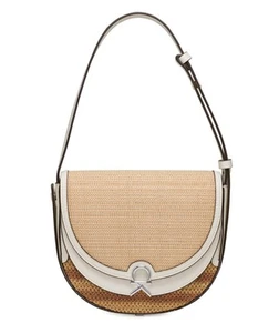 Calvin Klein Crisell Organizational Saddle Crossbody Natural/White Straw One ... - Picture 1 of 1