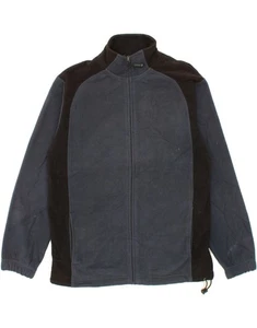IZOD Mens Fleece Jacket UK 38 Medium Navy Blue Colourblock Polyester BU02 - Picture 1 of 3